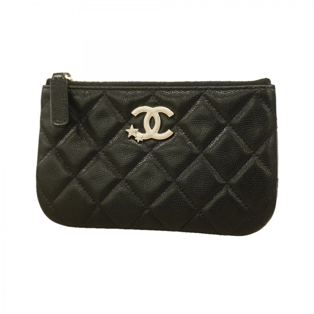 CHANEL Black Caviar Leather Wallet